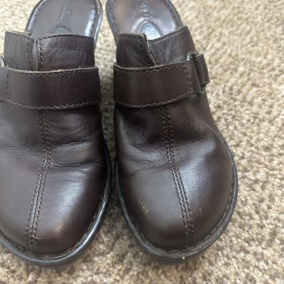 Born Clog Mules Slip On Platform Shoes Womens 8M Brown Leather - Picture 2 of 10